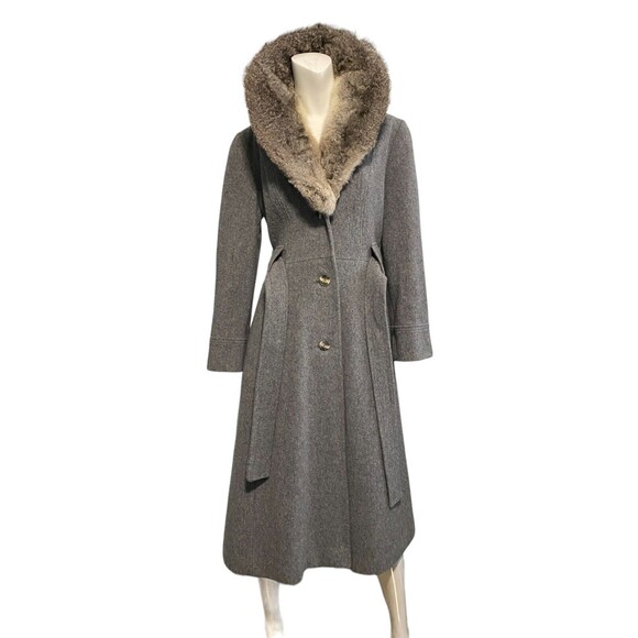 Sears JR Bazaar Women's Wool Coat Fur Collar Union Made Vintage 1970's USA EUC! - Picture 12 of 16